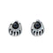 Genuine Onyx Sterling Silver Bear Paw Navajo Post Earrings AX129185